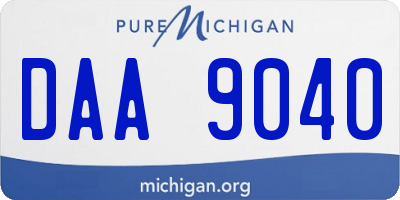 MI license plate DAA9040