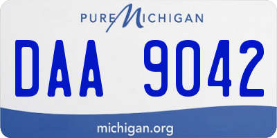 MI license plate DAA9042