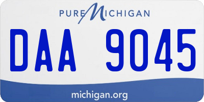 MI license plate DAA9045