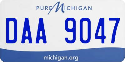 MI license plate DAA9047