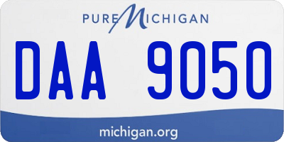 MI license plate DAA9050