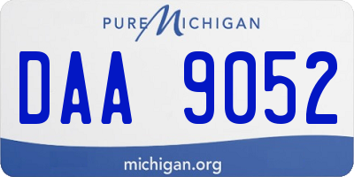 MI license plate DAA9052