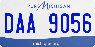 MI license plate DAA9056