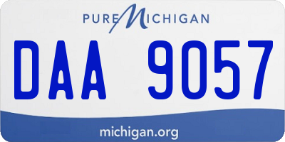 MI license plate DAA9057