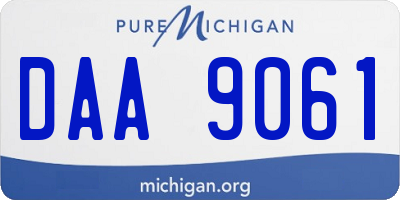 MI license plate DAA9061