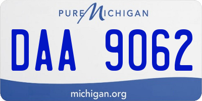 MI license plate DAA9062