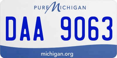 MI license plate DAA9063