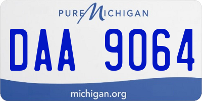 MI license plate DAA9064