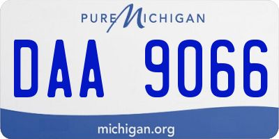 MI license plate DAA9066