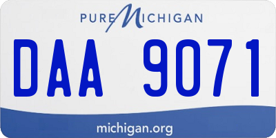 MI license plate DAA9071