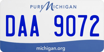 MI license plate DAA9072