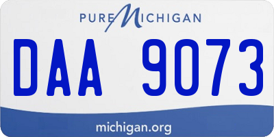 MI license plate DAA9073