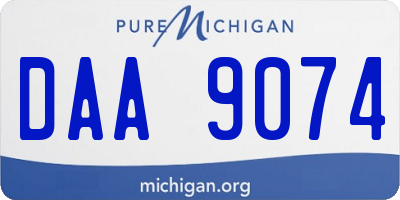 MI license plate DAA9074