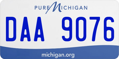 MI license plate DAA9076