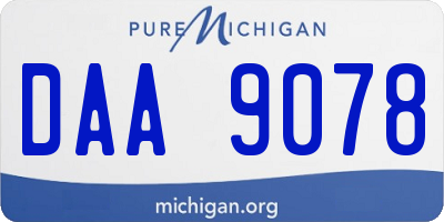 MI license plate DAA9078