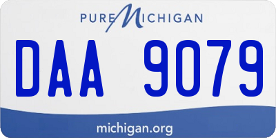 MI license plate DAA9079