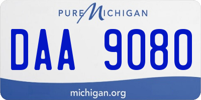 MI license plate DAA9080