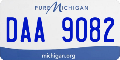 MI license plate DAA9082