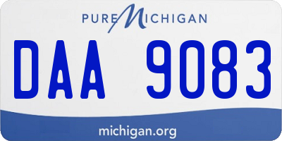 MI license plate DAA9083