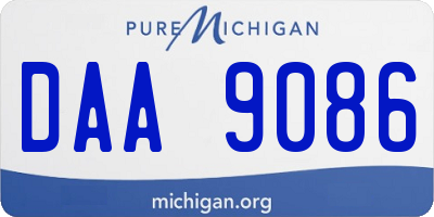 MI license plate DAA9086