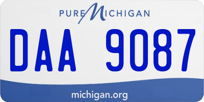 MI license plate DAA9087