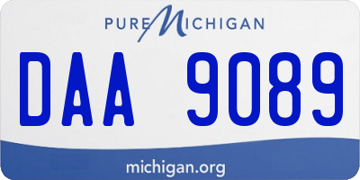 MI license plate DAA9089