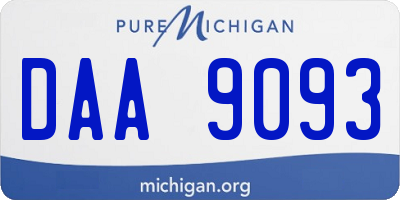 MI license plate DAA9093