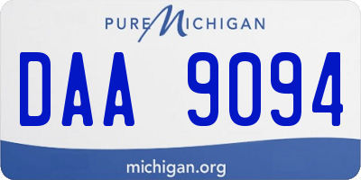 MI license plate DAA9094