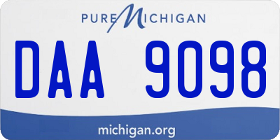 MI license plate DAA9098