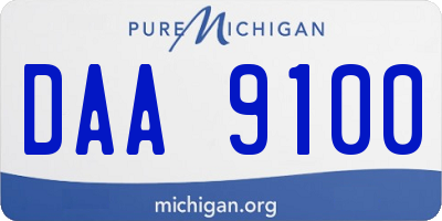 MI license plate DAA9100