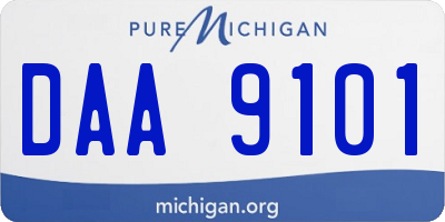 MI license plate DAA9101