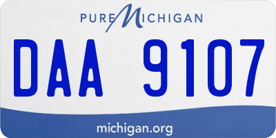 MI license plate DAA9107