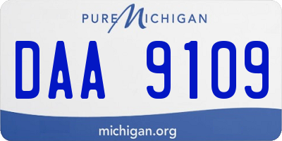 MI license plate DAA9109