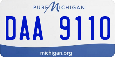 MI license plate DAA9110