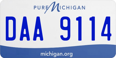 MI license plate DAA9114