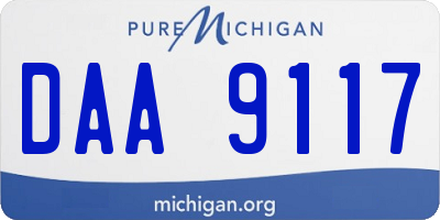 MI license plate DAA9117