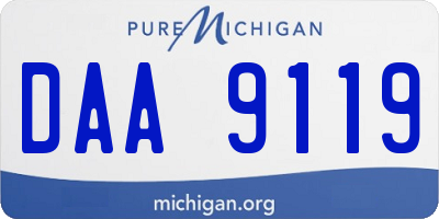 MI license plate DAA9119