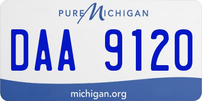 MI license plate DAA9120