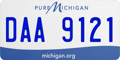 MI license plate DAA9121