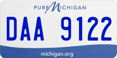 MI license plate DAA9122