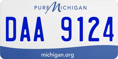 MI license plate DAA9124