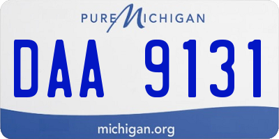 MI license plate DAA9131