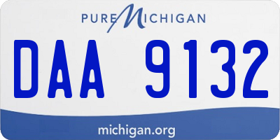 MI license plate DAA9132