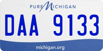 MI license plate DAA9133