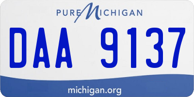 MI license plate DAA9137