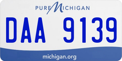 MI license plate DAA9139