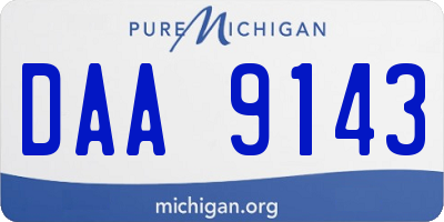 MI license plate DAA9143