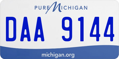 MI license plate DAA9144