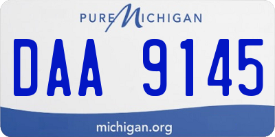 MI license plate DAA9145