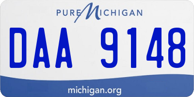 MI license plate DAA9148